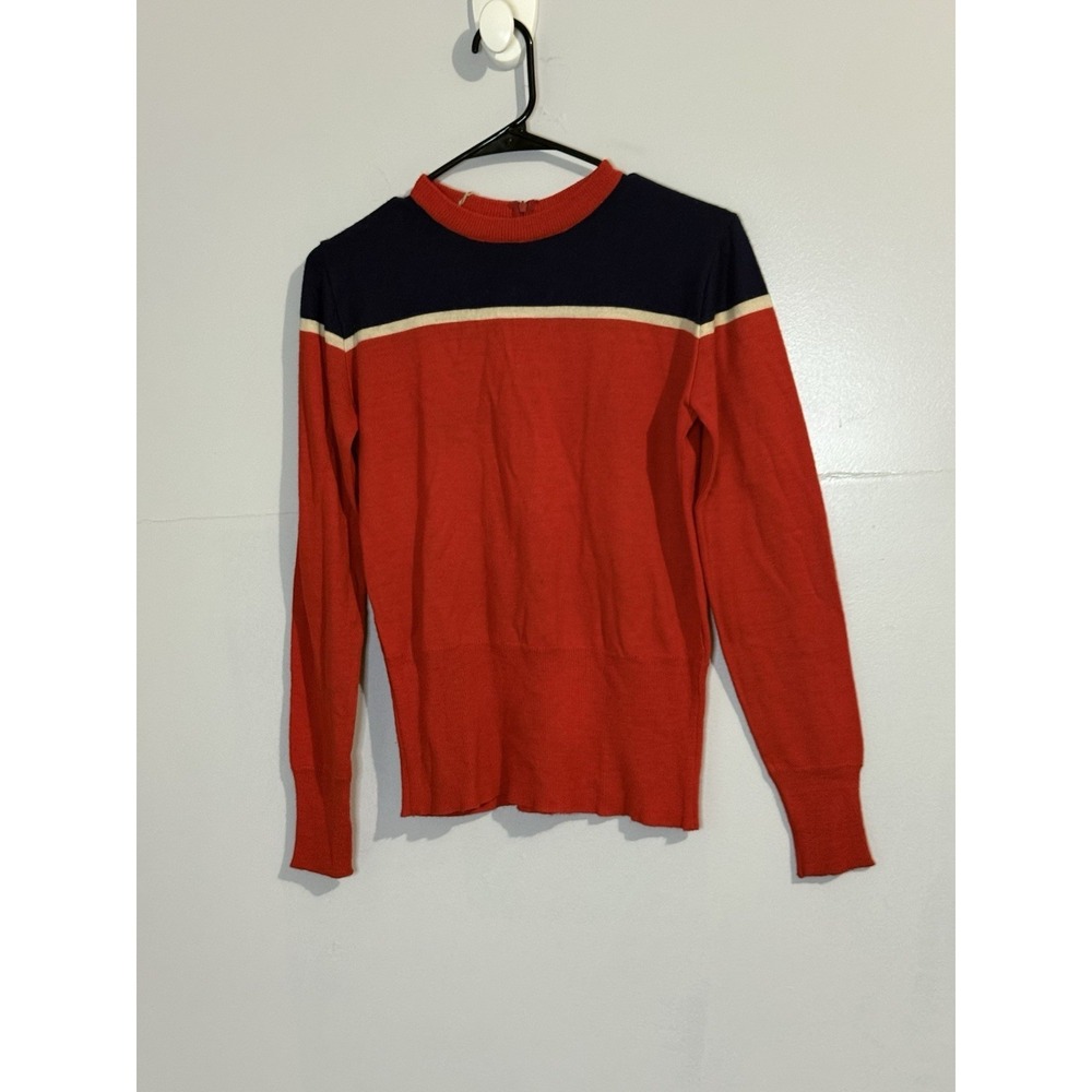 Vintage 1960s Gino‎ Paoli Striped Wool Blend Sweater Women's Size 8